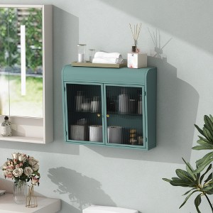 Bathroom Cabinet Wall Mounted, Metal Medicine Cabinet with 2 Doors, Wall Mounted Utility Cabinet for Bathroom Laundry Room Kitchen - 1 of 4