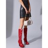 Allegra K Women's Round Toe Platform Chunky Heels Knee High Boots - 3 of 3