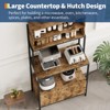 Kitchen 5 Tier Bakers Rack, Standing Coffee Bar Microwave Stand Rack with Power Outlet and Storage Cabinet Shelves, Brown - 4 of 4