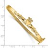 Black Bow Jewelry 4mm 14k Yellow Gold Solid Claddagh Hinged Bangle Bracelet - 4 of 4
