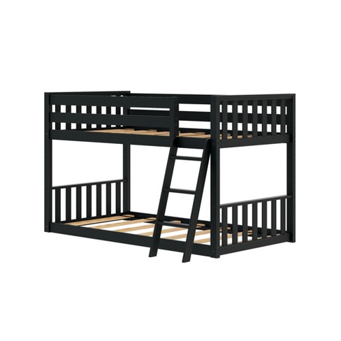 Max & Lily Scandinavian Twin Over Twin Low Bunk Bed, Black : Target