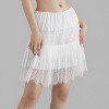 Y2K Low Waist Lace Mini Skirt - Women's Layered Ruffle Slip Skirt with Flow Pleats A1 White Lace Skirt - 3 of 4
