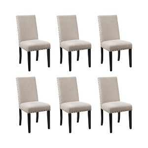 New Classic Furniture, Crispin Natural Beige Solid Wood Dining Chair (Set of 6) - 1 of 4