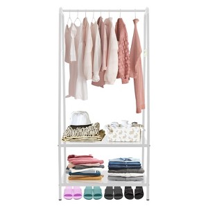 YIYIBYUS Clothes Rack with Bottom Shelves, Home Standing Garment Rack Coat Rack - 1 of 4