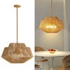 KASITE Adjustable Handwoven Paper Rope Pendant Light with Camel Iron Frame, Ideal for Dining Room, Living Room, and Kitchen - 2 of 4