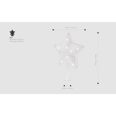 Silver LED Lightweight Star Christmas Tree Topper