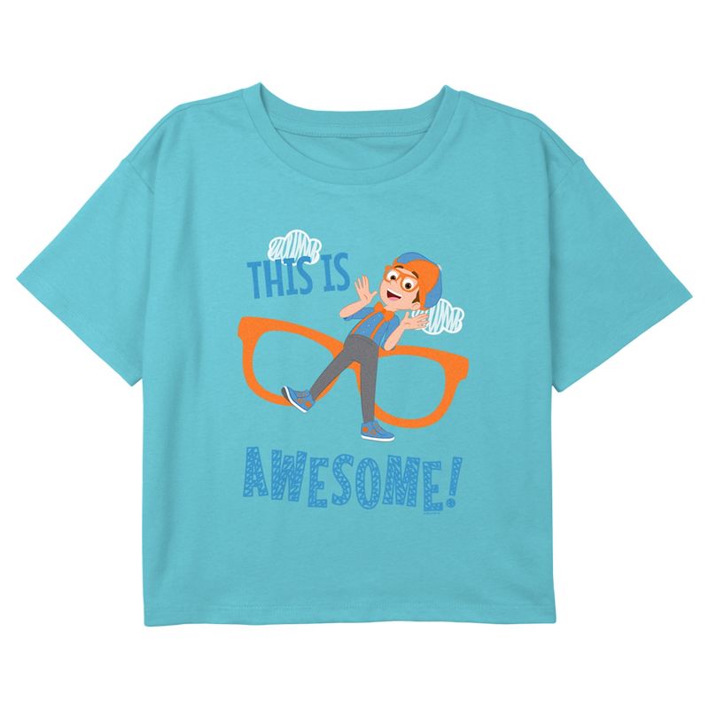 Girl's Blippi This is Awesome Crop Top T-Shirt, 1 of 4
