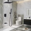 Shower Faucet Set, High Pressure 12 Inches Rainfall Shower Head with Handheld Spray, Wall Mounted Shower Fixtures with Shower Valve and Trim Kit - 3 of 4