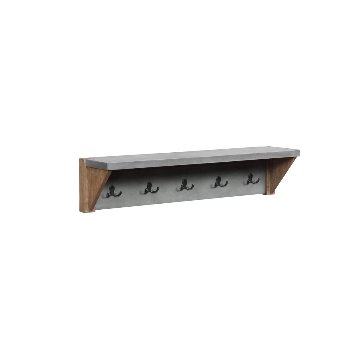 40" Davenport Coat Hook with Shelf and Faux Concrete Bench Set Light Amber - Alaterre Furniture: Rustic Industrial Entryway Storage - thumbnail 5