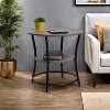 FurnitureR 2-Tier Round Side Table, 21.65" Accent Sofa End Table for Living Room or Bedroom, Metal Frame & MDF Wooden Top, Easy Assembly, 1PC, Brown - 2 of 4