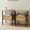 NicBex Modern Nightstand Bedside End Table with Rattan Woven Drawer for Bedroom & Living Room - 2 of 4