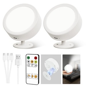 EZVALO White Wall Sconce 360°Rotation Aluminum Wall Light with Dimmable LED Bulbs,UL Listed - 1 of 4