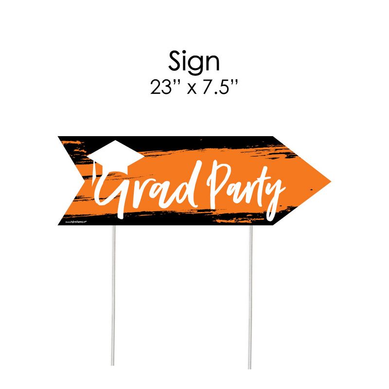 Big Dot of Happiness Orange Graduation Party Sign Arrow - Double Sided Directional Yard Signs - Set of 2, 5 of 8