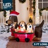 JOYFY 5 FT Christmas Inflatable Outdoor Decoration, Puppy Inflatable with LEDs for Dachshund Xmas Party Indoor, Outdoor Yard Garden Lawn Winter Décor - 2 of 4