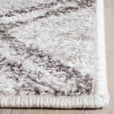 Gray Rectangular Stain-Resistant Synthetic Area Rug