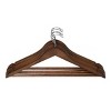 Racxily 60-Pack Solid Walnut Wood Suit Hangers for Closet Heavy Duty Coat Pants Jackets Dress - 2 of 4