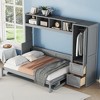 Full Size Murphy Bed with Closet and Drawers - 4 of 4