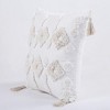 Boho Tufted Tassels Chenille Decorative Throw Pillow Covers, 18 x 18 Inches - 4 of 4
