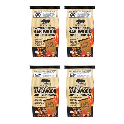 Easy Start Bag Light All Natural Hardwood Lump Charcoal for Barbecue Grilling, 3.2 Pound Bag (4 Pack)