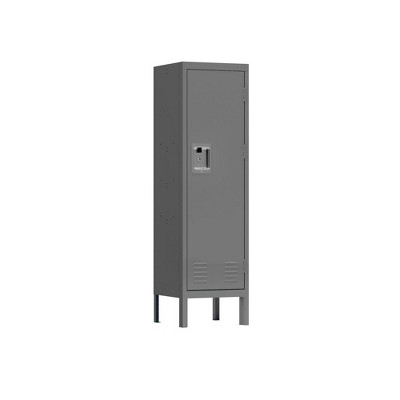 Single Tier Locker Steel Storage Cabinet With 2 Separate Compartments For Home Office School Gym Bedroom