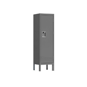 Single Tier Locker Steel Storage Cabinet With 2 Separate Compartments For Home Office School Gym Bedroom - 1 of 4