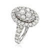 Ross-Simons 3.50 ct. t.w. Diamond Cluster Oval Ring in 14kt White Gold - 3 of 4