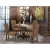 HomeStock 5-Piece Distressed Jacobean Finish Solid Wood Top Dining table with 4 Chairs - 2 of 4