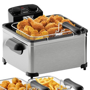 WHALL Deep Fryer,3 Baskets,5 L/21 Cups Oil Capacity,Temperature Control,Stainless Steel,1700 W - 1 of 4