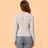 Allegra K Women's Ruffle Collar Long Sleeve Floral Printed Peasant Tops - 3 of 4