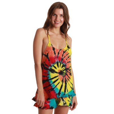 Just Love Tie Dye Pajama Short Set with Ruffle Detail | Womens PJ Set