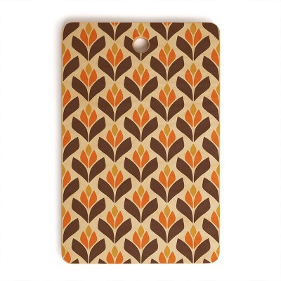 17" x 12" Wood Alisa Galitsyna Retro Trefoil Rectangular Cutting Board Brown - society6