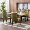 Set of 2 Modern Velvet Tufted Upholstered Dining Chairs with Wooden Legs and Nailhead Trim - ModernLuxe - 4 of 4