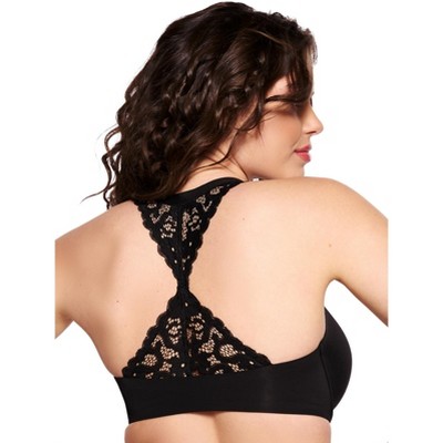 Bare Women's The Wire-free Front Close Bra With Lace - B10241lace 30b Black  : Target