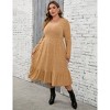 BLUEMING Womens Plus Size Ribbed Knit Sweater Dress Long Sleeve Square Neck Flowy Comfy Casual Dress - 4 of 4
