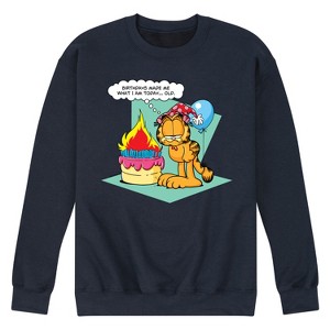 Men's - Garfield - Birthday's Make Me Old Graphic Fleece Sweatshirt - 1 of 4