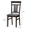 ADILE  Wooden Dining Chairs Set of 2, Upholstered Kitchen Chair w/Rubber Wood Frame - 2 of 3