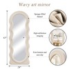 Beautyolove 24 in. W x 63 in. H Irregular Beige Wood Framed Full Length Floor Mirror Wavy Full Body Mirror - 4 of 4