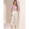 Allegra K Women's Business Casual Open Front Notch Lapel Lightweight Short Sleeve Cardigan Blazer - 3 of 4