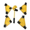 5 Piece Heavy Duty Transporter Set with Smart Moving Method and Wheels for Warehouse Handling, Shopping, and Carrying Garage, Yellow - 3 of 4