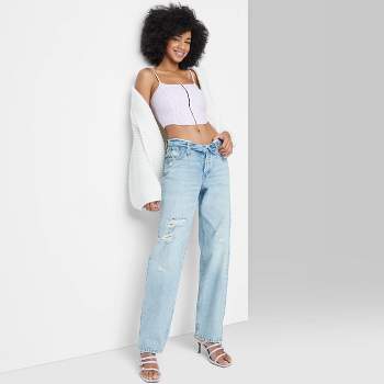 Women's High-rise Wide Leg Baggy Jeans - Wild Fable™ Blue 28 : Target