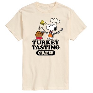 Men's - Peanuts - Turkey Tasting Crew Short Sleeve Graphic T-Shirt - 1 of 4