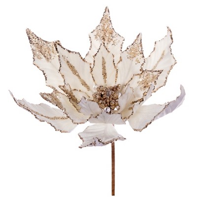 Vickerman Double Sided Artificial Velvet Poinsettia Pick