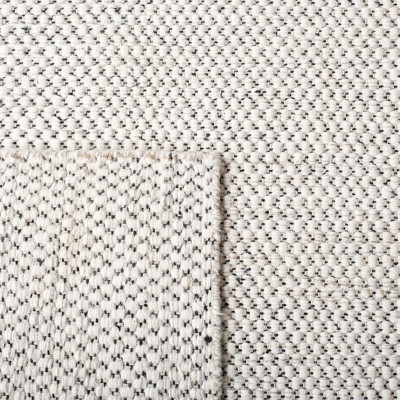 Ivory Flat Woven Wool 8' x 10' Handmade Area Rug
