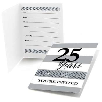 Big Dot of Happiness We Still Do - 25th Wedding Anniversary - Fill In Anniversary Party Invitations (8 count)