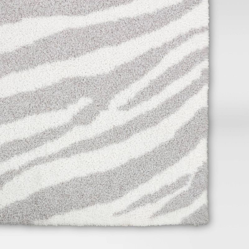 Cozy Feathery Knit Zebra Throw Blanket Gray - Threshold&#8482;, 5 of 13