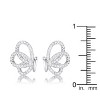 Slickblue Women’s .45ct CZ Butterfly Stud Earrings, Rhodium Plating, Contemporary Design - 2 of 3