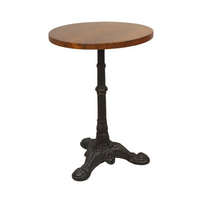 Cora Pedestal Base Accent Table Brown/Black - Carolina Chair & Table