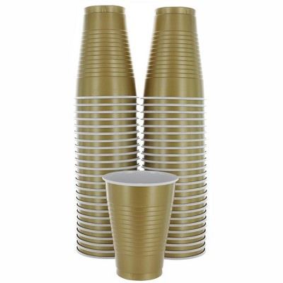 Sparksettings Light Yellow Disposable Plastic Cups 18oz, 50 Pack