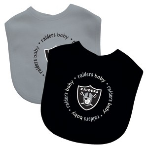 BabyFanatic Officially Licensed Unisex Baby Bibs 2 Pack - NFL Las Vegas Raiders - 1 of 4