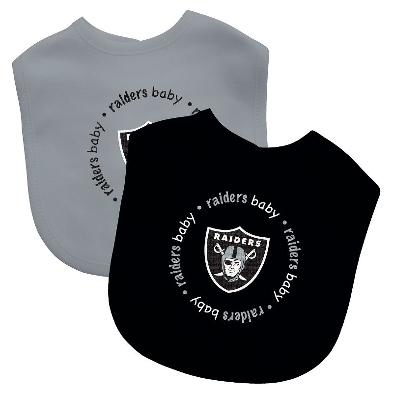 BabyFanatic Officially Licensed Unisex Baby Bibs 2 Pack - NFL Las Vegas Raiders, 1 of 6